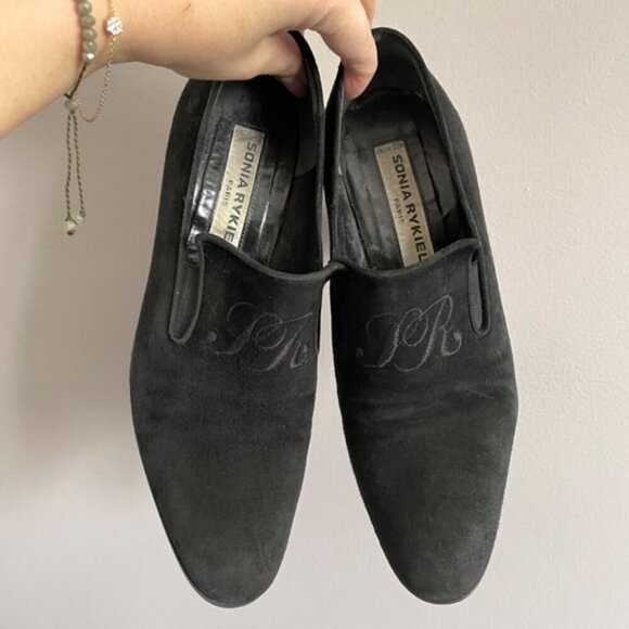 Vintage Sonia Rykiel Black Suede Loafer Heels - 5.5, Made in Italy 🇮🇹 - Picture 3 of 10